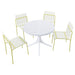 4 Piece Set Of Modern Color Block Designed Single Chairs With Round Table Home Essentials