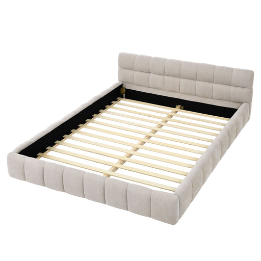 Modern Platform Bed Frame With Thick Fabric Home Essentials