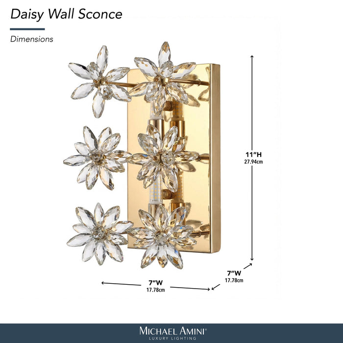 Michael Amini Lighting - Daisy Crystal Wall Sconce - Gold Michael Amini