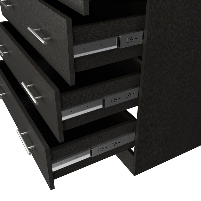 Four Drawer Standard Chest With Open Shelf - Black