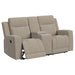 Slater - 3 Piece Upholstered Reclining Sofa Set And Built In Storage - Taupe Furniture Max
