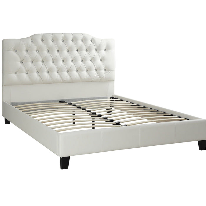 Modern Bed Frame With Tufted Upholstered Headboard Home Essentials