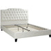 Modern Bed Frame With Tufted Upholstered Headboard Home Essentials
