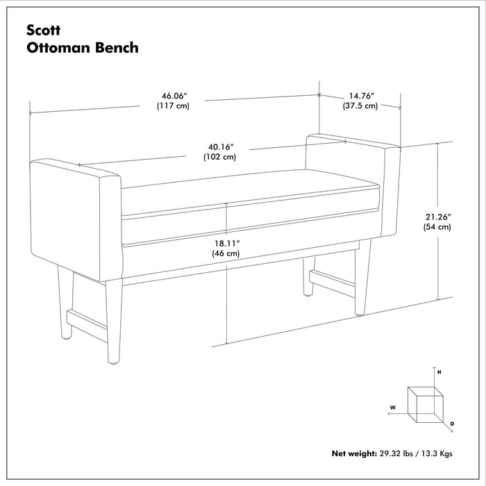 Scott - Upholstered Ottoman Bench Simpli-Home