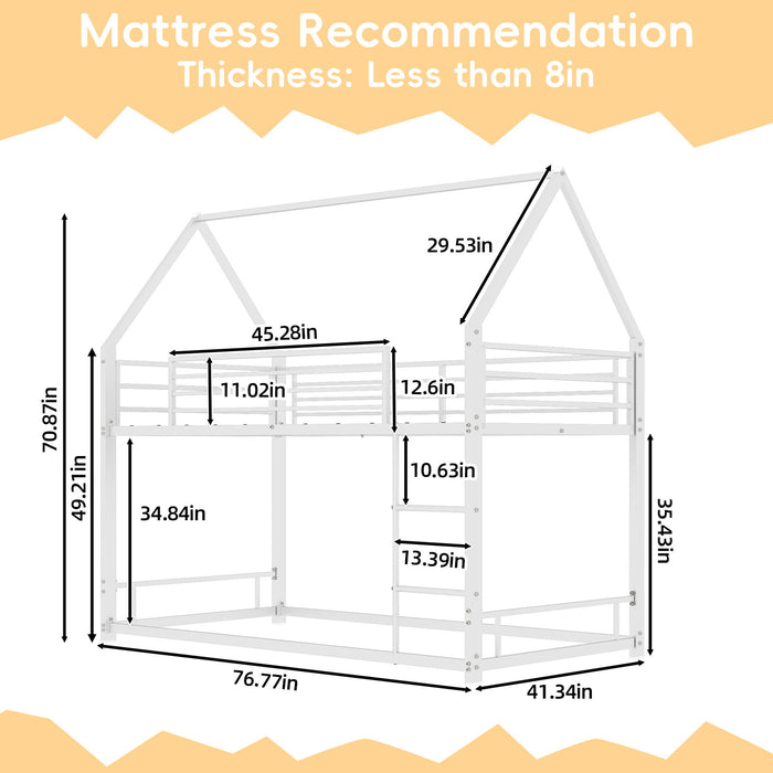 Bunk Bed With Safety Guardrails, No Box Spring Needed Home Essentials