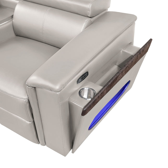 Nova - Sectional With Bluetooth Speaker, LED And Lifting Wine Cabinet Matrix Furniture Group