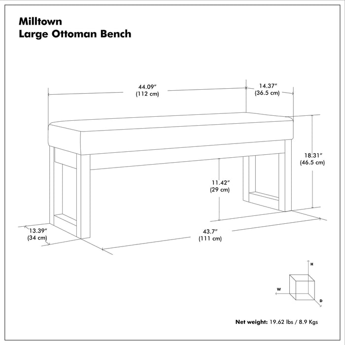 Milltown - Upholstered Ottoman Bench Simpli-Home