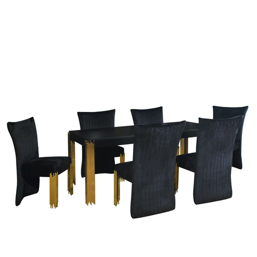 Empire - Table With 4 Chairs - Black New Classic