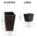 Solhome - Indoor / Outdoor Decorative Planter With Removable Insert (Set of 2) - Brown Ebony Daily Nest