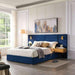 Upholstered Bed Frame With Vertical Channel Tufted Wingback Headboard Home Essentials