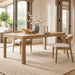 Rectangular Dining Table With Parquet Top, Rounded Corners Hearth and Haven
