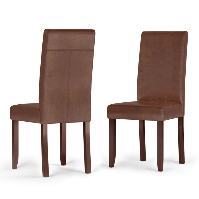Acadian - Parson Dining Chair (Set of 2) - Distressed Saddle Brown