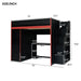 Gaming Loft Bed With Desk And Storage, LED Lights Hearth and Haven