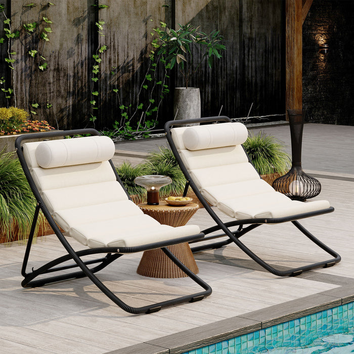 Outdoor Folding Chair With Adjustable Backrest (Set of 2) Hearth and Haven