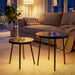 Solar Powered Side Table With LED Light, Outdoor / Indoor - Black Home Essentials