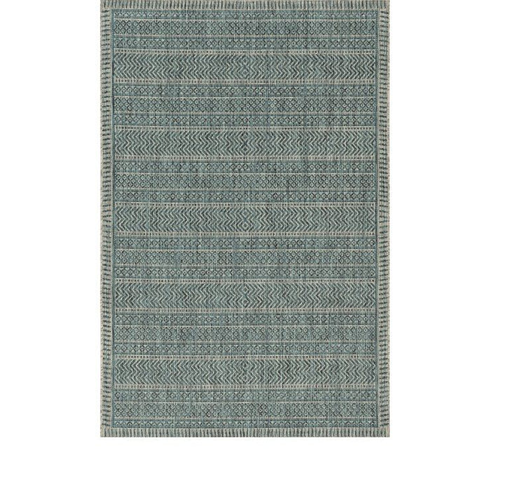 3' X 5' Machine Woven UV Treated Tribal Indoor / Outdoor Area Rug - Teal