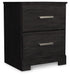 Belachime - Two Drawer Night Stand - Charcoal Signature Design by Ashley®