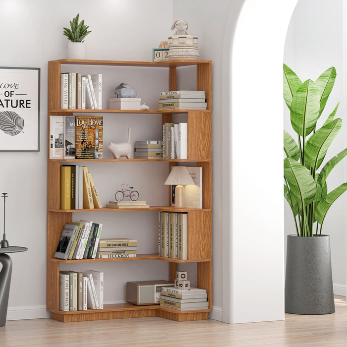 L-Shaped Design Corner Bookshelf Home Essentials