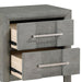Modern 2 Drawer Nightstand In Gray Finish With Silver Metal Handles, Contemporary Bedside Table With Smooth Glide Drawers Matrix Furniture Group