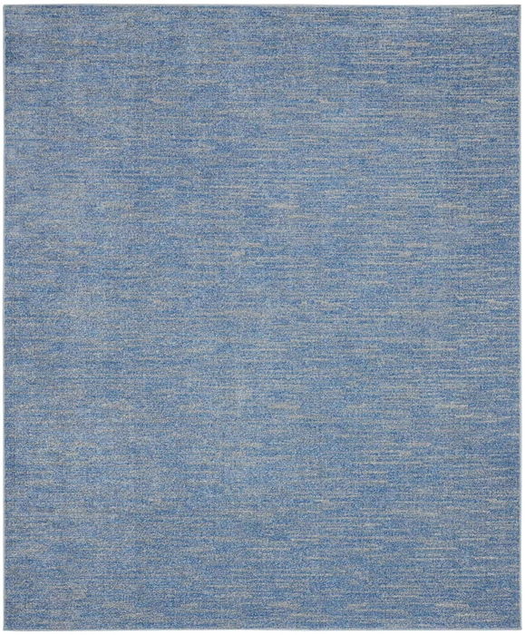 7' X 10' Striped Non Skid Indoor / Outdoor Area Rug - Blue / Gray