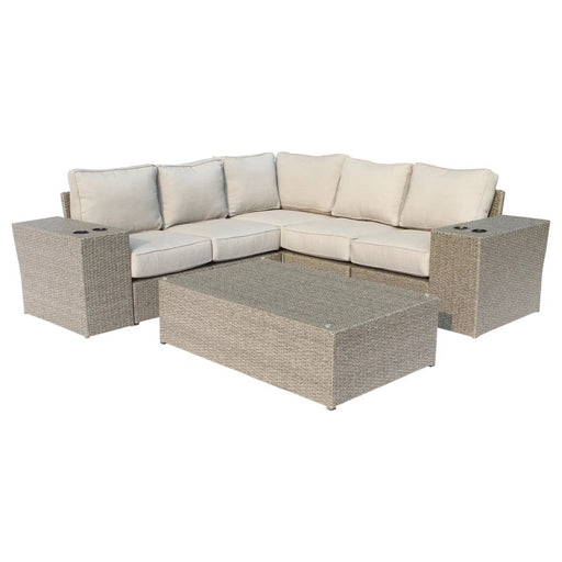 Outdoor Wicker Sectional With Weather Resistant Cushions - Gray Mix LSI Patio Furniture