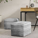 Carina - Square Woven Pouf - Black White Simpli-Home