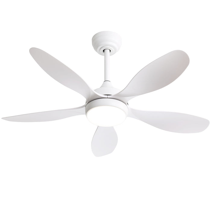 42" Ceiling Fan With Remote Control, DC Reversible Motor, 6 Speeds, 3Cct LED Light - White Daily Nest