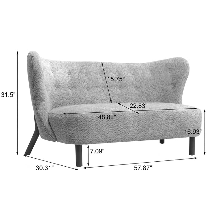 Nordic Chair Laid Back Loveseats With Curved Backres, No Armrests Home Essentials