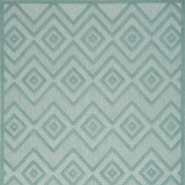 4' X 6' Argyle Indoor / Outdoor Area Rug - Aqua / Teal