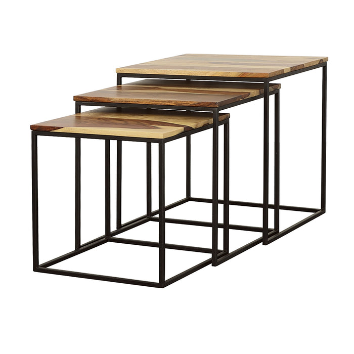 3 Piece Nesting Design Table Set - Brown Furniture Max
