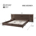 Platform Bed Frame With Built In Nightstands & Reading Lights Noble House