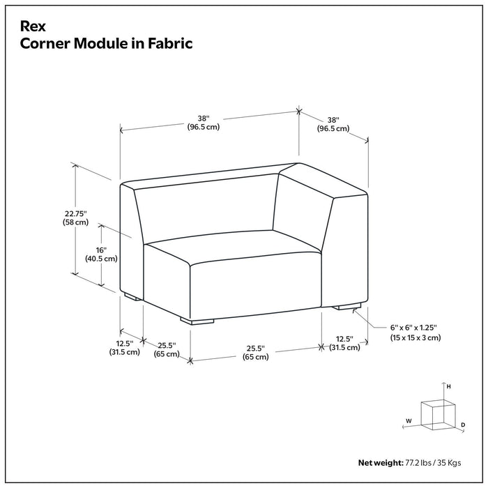 Rex - Corner Sofa Module Simpli-Home