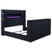 Judah - Eastern King Wingback TV Bed With Motorized Lift And Flame Visualizer - Black Furniture Max
