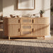 Fluted Sideboard Buffet Cabinet With Sliding Doors And Adjustable Shelves Noble House