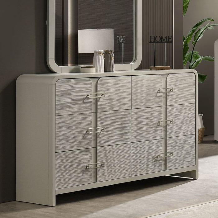 Aria - 6 Drawer Dresser - Beige Matrix Furniture Group