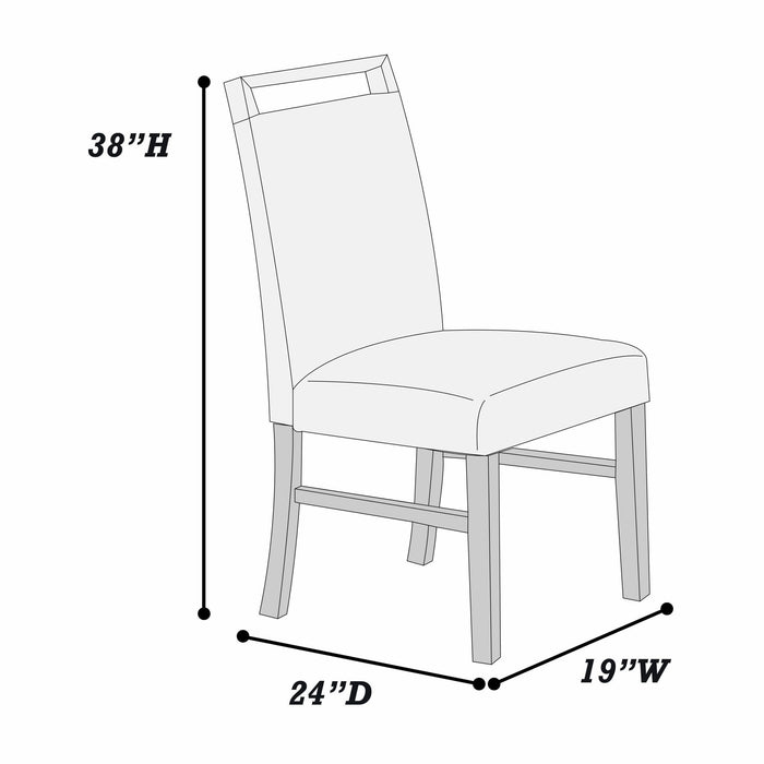 Dining Chairs With Handle Upper Backrest (Set of 2) - Charcoal Home Essentials