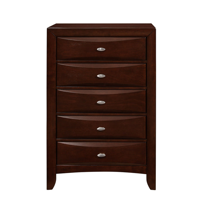 New Chest With 5 Chambared Drawer - Merlot