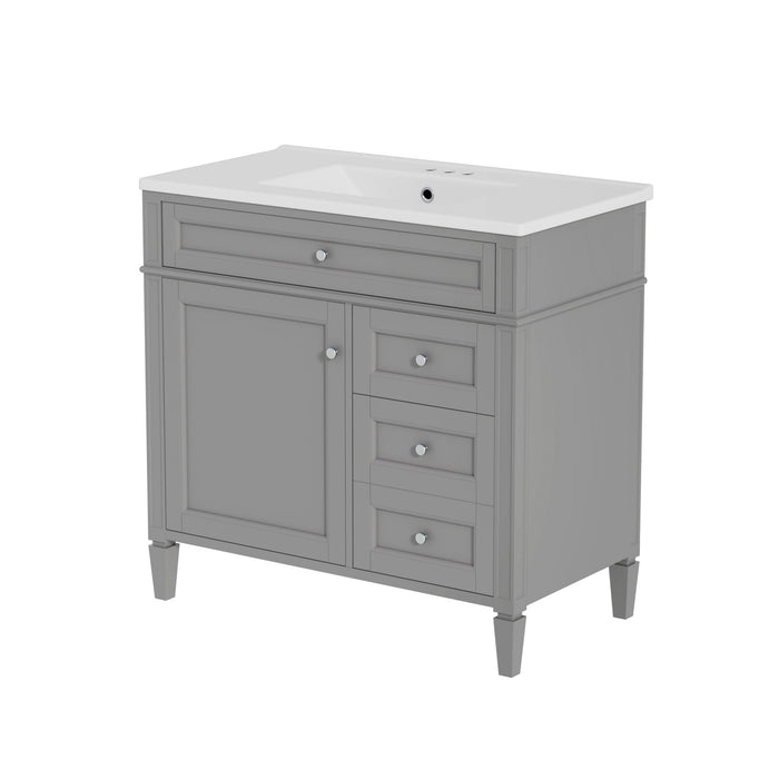 Bathroom Vanity With Top Sink, 2 Drawers, Tip Out Drawer Hearth and Haven