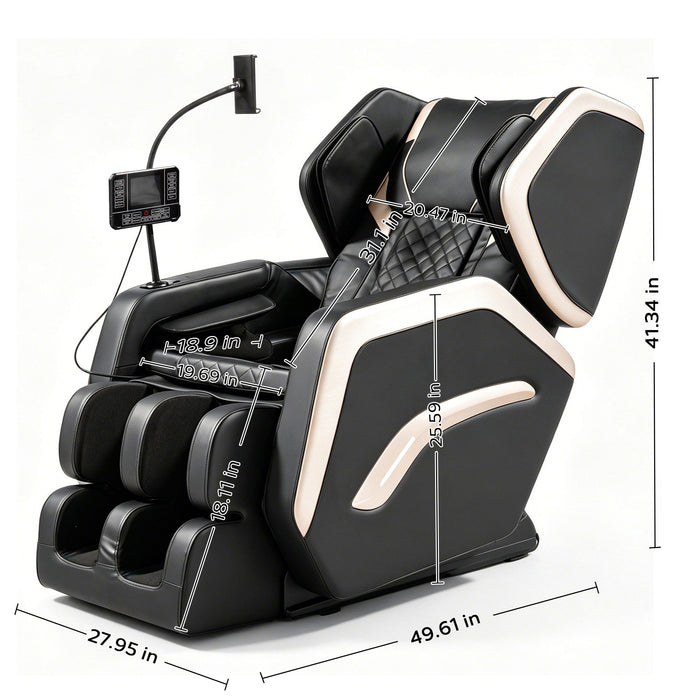 Zero Gravity Massage Chair Recliner With 10 Massage Heads And Full Body Air Pressure - Black Home Essentials