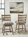 Ridgester - Upholstered Swivel Barstool (Set of 2) - Light Brown Benchcraft®