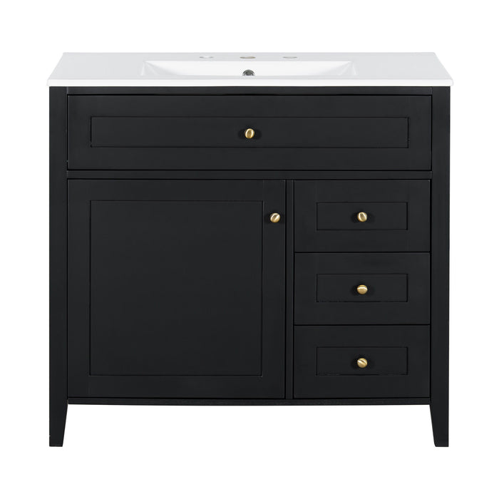 Bathroom Vanity With Sink, Cabinet With 3 Drawers And Adjustable Shelf Hearth and Haven