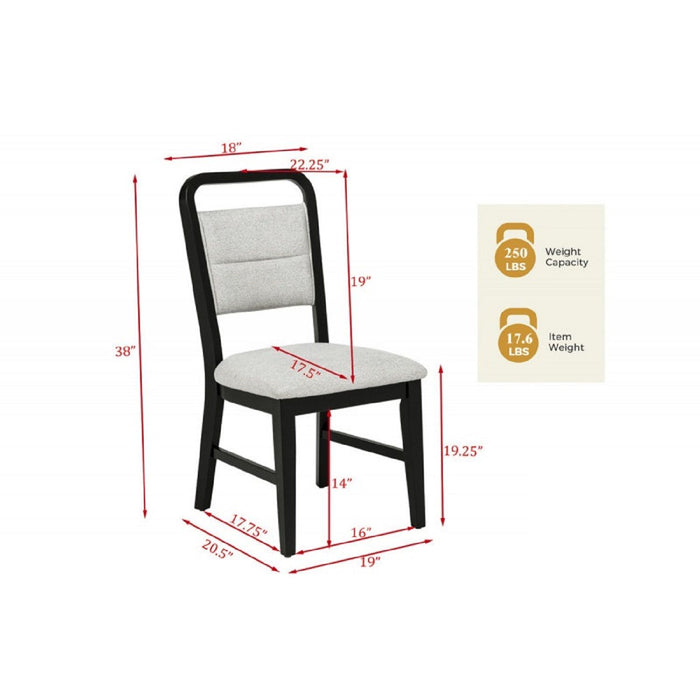 Dining Kitchen Side Chair With Curved Back Design (Set of 2) - Black / Gray Home Essentials