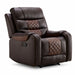 Heated Massage Recliner With Remote Control - Brown Home Essentials