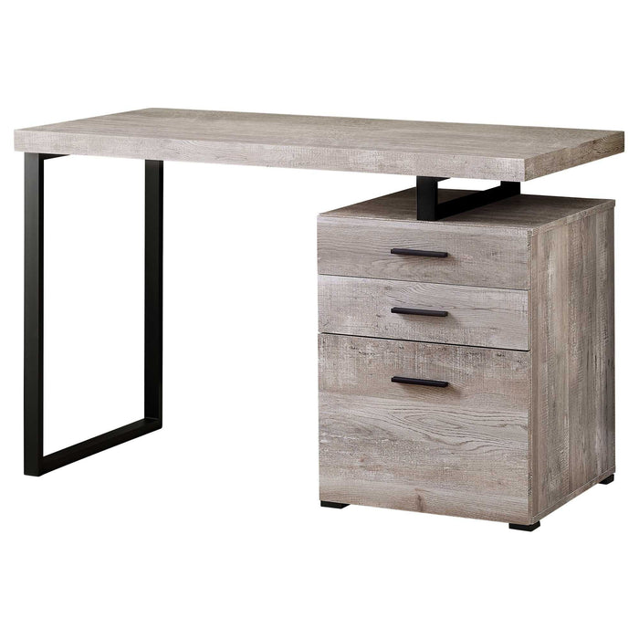 23.8" x 47.3" x 30" Computer Desk With Three Drawers - Taupe And Black