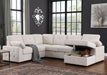 Nyhan - Upholstered Corner Sectional With Pull Out Loveseat And Storaged Chaise Urban Retreats