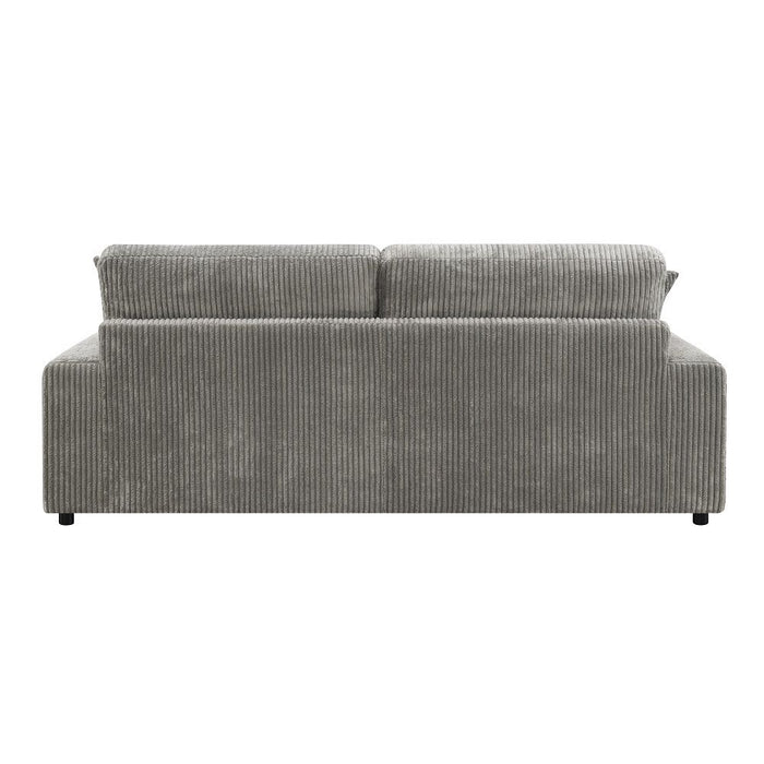 Tavia - Reversible Sectional Sofa With 6 Pillows - Gray Corduroy ACME