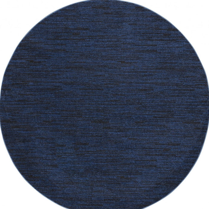 6' X 6' Round Non Skid Indoor / Outdoor Area Rug - Midnight Blue