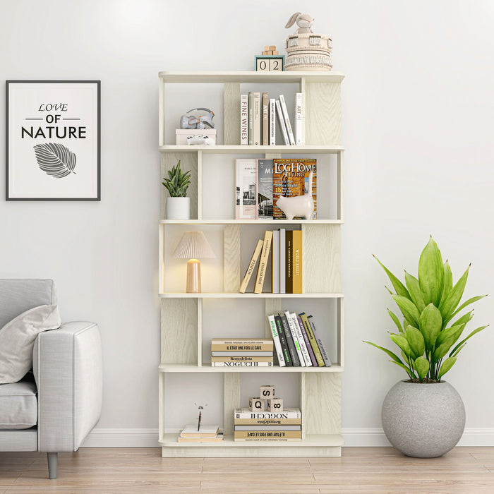 Modern 5 Tier Open Storage Bookcase Home Essentials