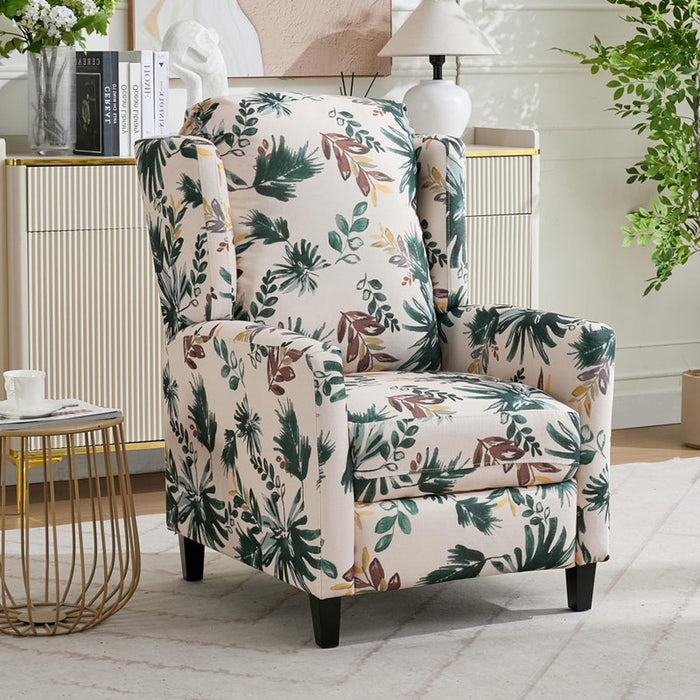 Wingback Recliner Chair With Padded Arms - Green Home Essentials