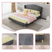 Upholstered Bed, Tufted Headboard, Comfortable Sleep Home Essentials